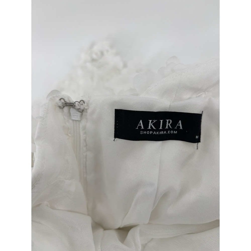 AKIRA Treat Me Well Textured Mini Dress M Backless Detachable Bow Bridal Party - Picture 13 of 16